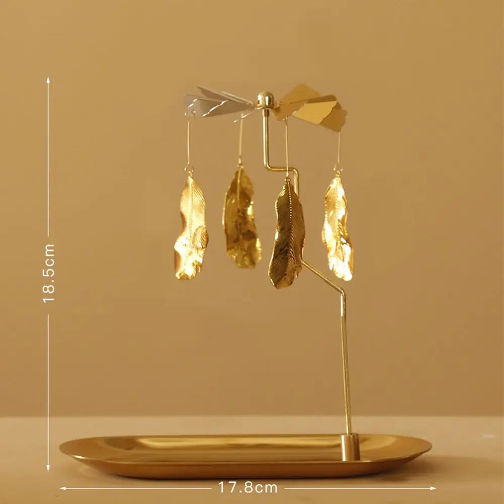 Romantic Gold Color Rotating Candle Holder Metal Tealight Candlestick Holder Wedding Party Home Decoration